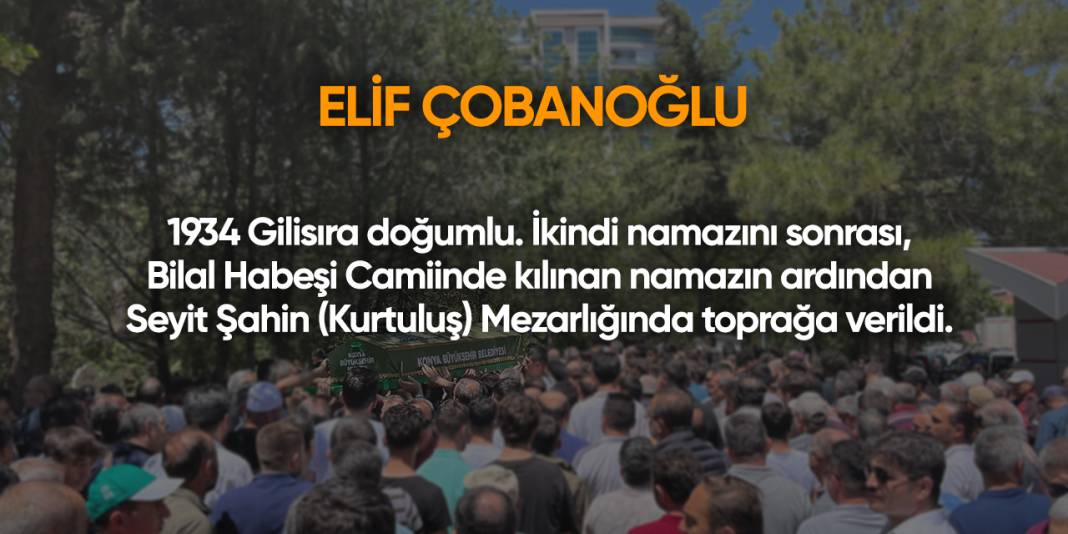 Konya'da bugün vefat edenler | 30 Ağustos 2025 3